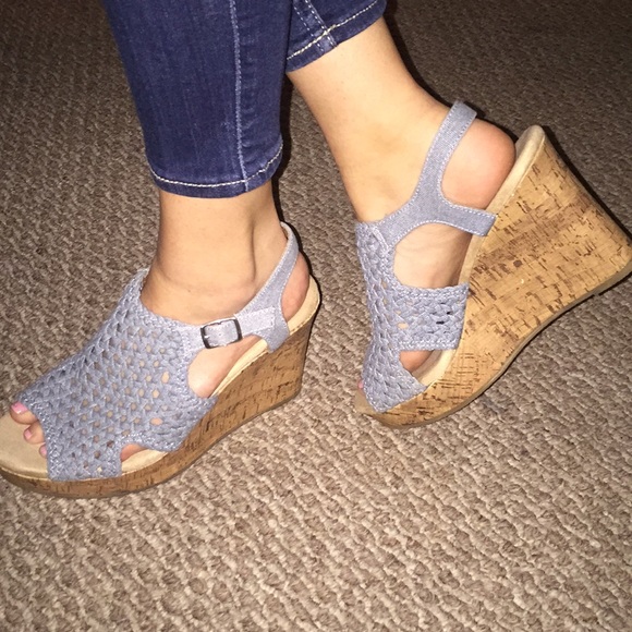 Jellypop Shoes - FLASH⚡️SALE⚡️ Denim Blue Cork Wedge Sandals
